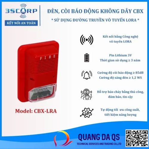 Đèn,còi báo cháy không dây CBX