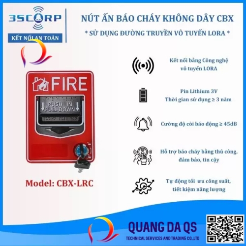 Nút ấn báo cháy không dây CBX-LRC